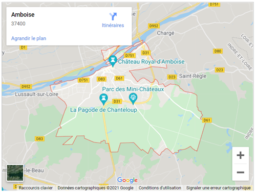 Carte Conciergerie Airbnb Tours et Amboise